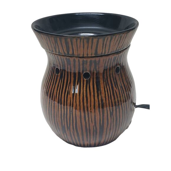Scentsy Zingana Brown & Black Animal Print Design Wax / Essential Oil Warmer - Picture 1 of 11